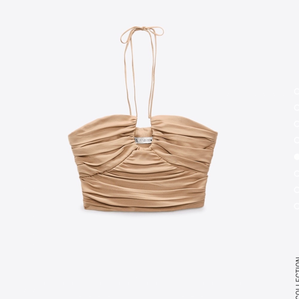 Zara Satin Ruched Top NWT
